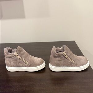 Faux Fur Lined Suede Boot/ Sneakers